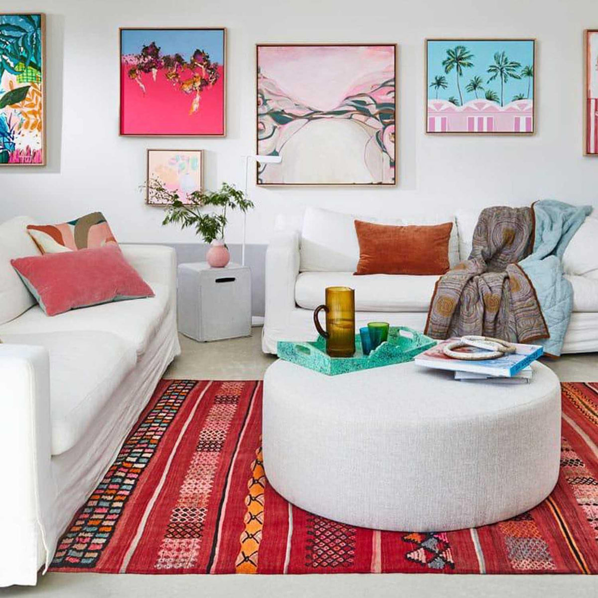 Large on sale colorful ottoman