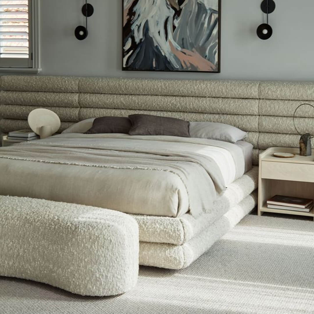 The Loft Fully Upholstered Bed and Ottoman